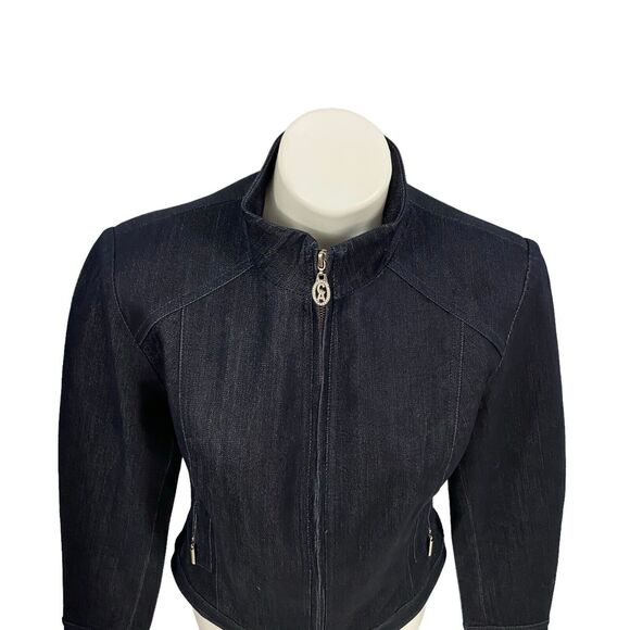 Christine Alexander Jacket Womens Sz Small Blue Zip Up Denim Work Office Capsule - Picture 10 of 16